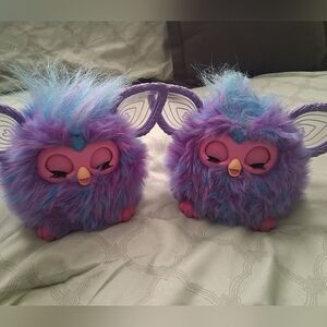 Two (2)  2023 Furby Purple Interactive Plush Toys that talks,sings and lights up